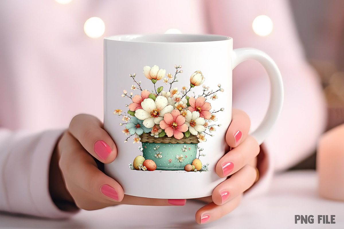Spring Flower Basket Clipart, an Illustration by Craft Nest (Photo 7 of 11)