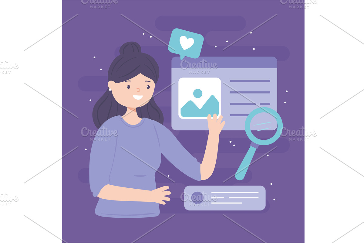 woman business and social media, a Person Illustration by studiogstock