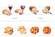 Watercolor Bread Clipart, Bread Loaf, a Food Illustration by BrushstrokeArtGB (Thumbnail 4 of 8)