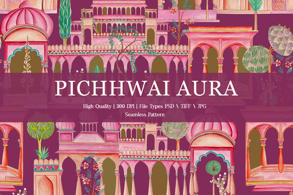 Pichhwai Aura Prints & Pattern, a Pattern Graphic by GND ART STUDIO (Photo 1 of 8)