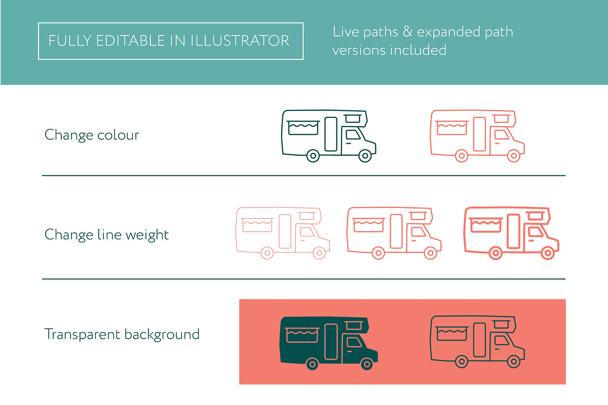 Retro Van Icons, a Solid Icon by the cabin supply co (Photo 3 of 4)