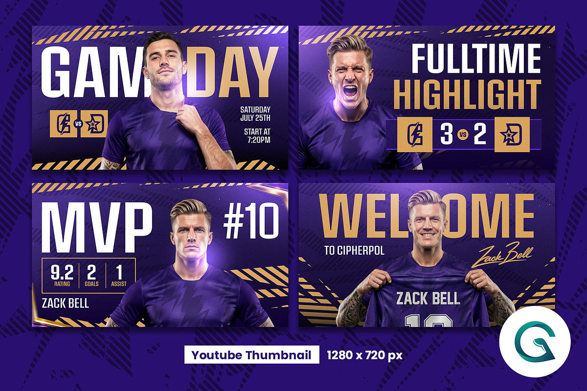 Football Social Media Pack Template, a Social Media Template by Geelator Studio (Photo 4 of 4)