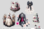 Victorian Gothic Wedding #1 Cliparts, a Seasonal Illustration by EdeniaArtStudio (Thumbnail 10 of 10)
