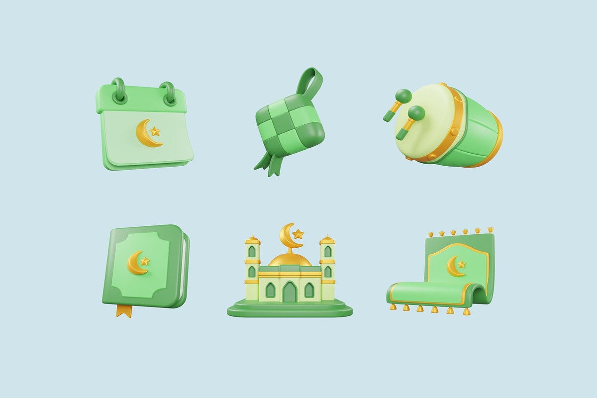 Ramadan and Eid Mubarak 3D Icon Pack, an Object 3D Model by Lumina_ui_ux202 (Photo 3 of 4)