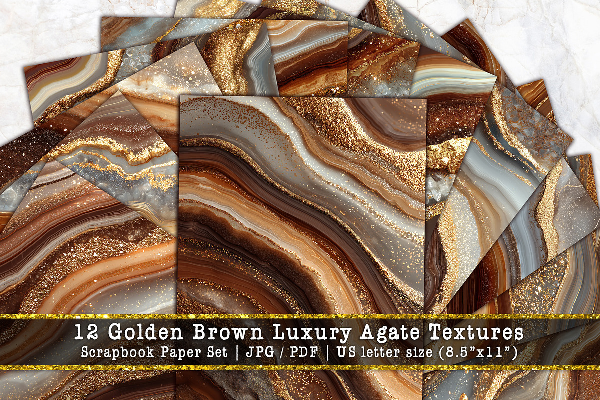 Golden Brown Agate Scrapbook Page, a Background Graphic by V Design Creator (Photo 1 of 12)