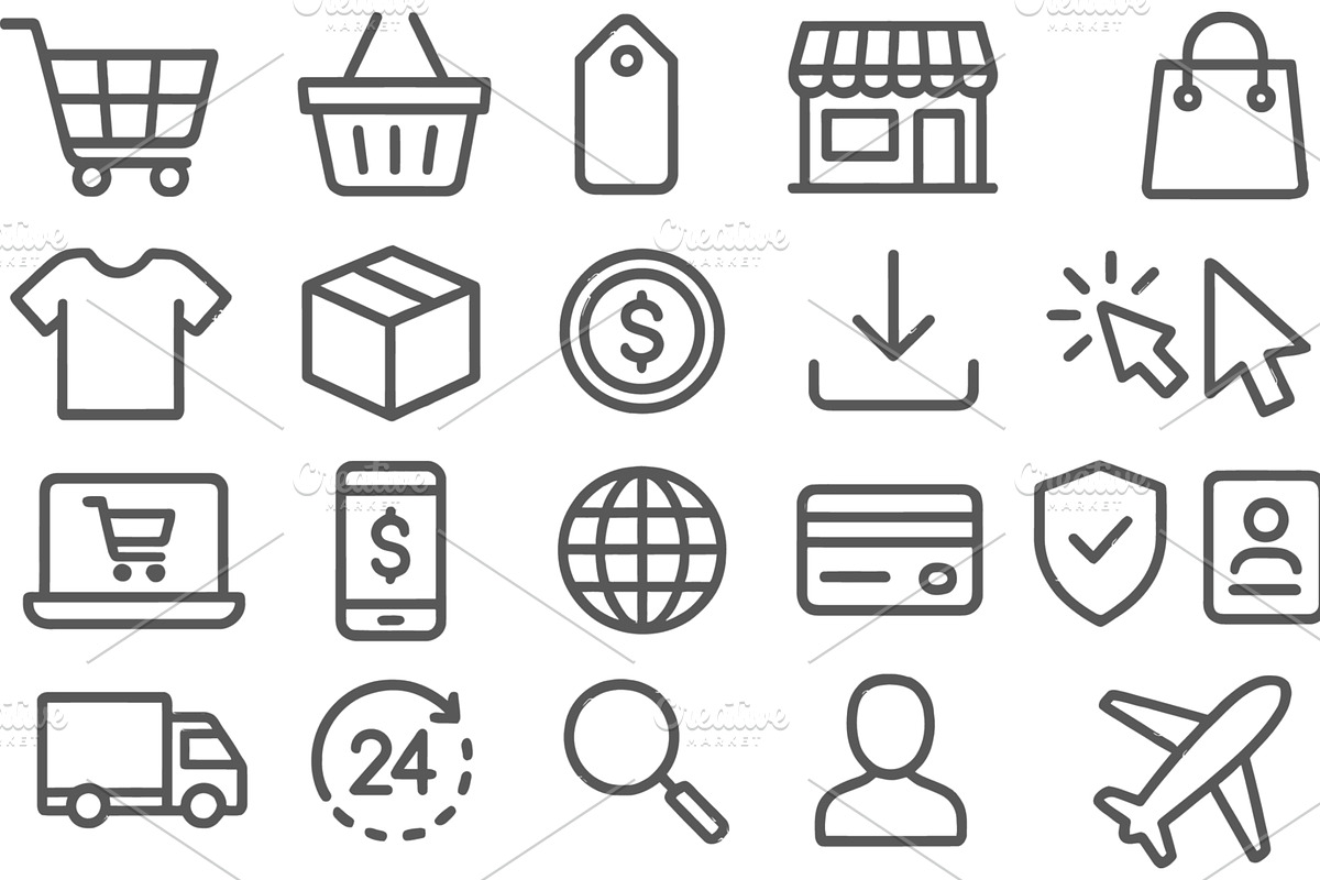 Vector illustration of line icons, a Technology Illustration by ZinetroN