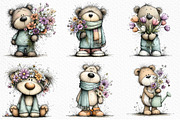 Spring Teddy Bear Clipart Png, an Illustration by Craft Nest (Thumbnail 3 of 7)