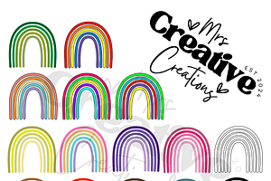 Colorful Rainbows Clipart Bundle, a Graphic by Mrs. Creative Creations