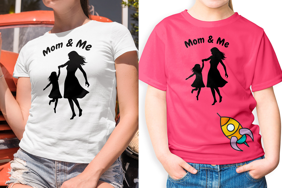 Mom and Me Mother's Day Shirt SVG, a Person Illustration by Ghagra (Photo 3 of 7)