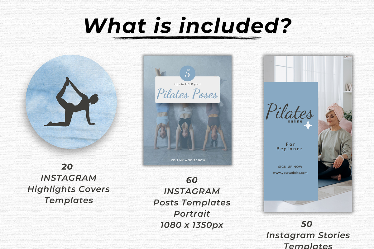 Pilates Canva Templates, a Social Media Template by Talipic Designs (Photo 2 of 7)