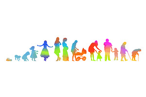 The colored life cycle of a woman, a Person Illustration by Nenahliadava Design