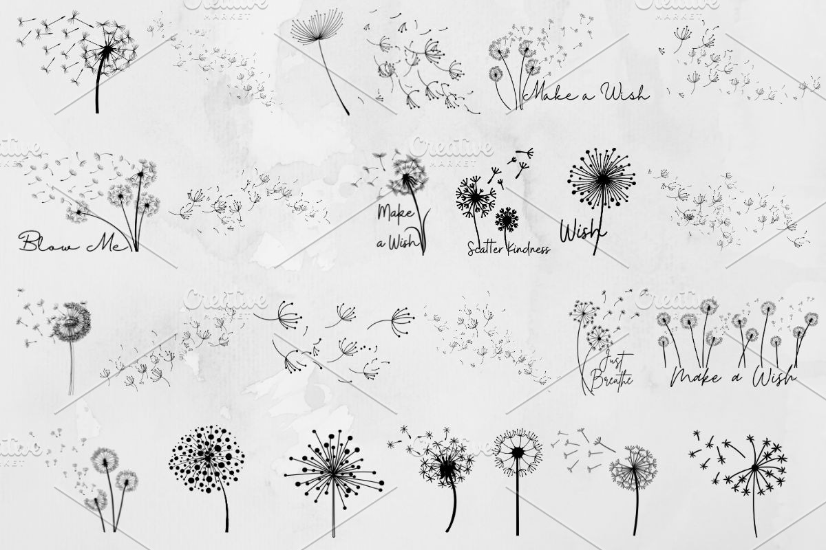 Dandelion Silhouette SVG, a Decorative Illustration by newminddesign (Photo 1 of 3)