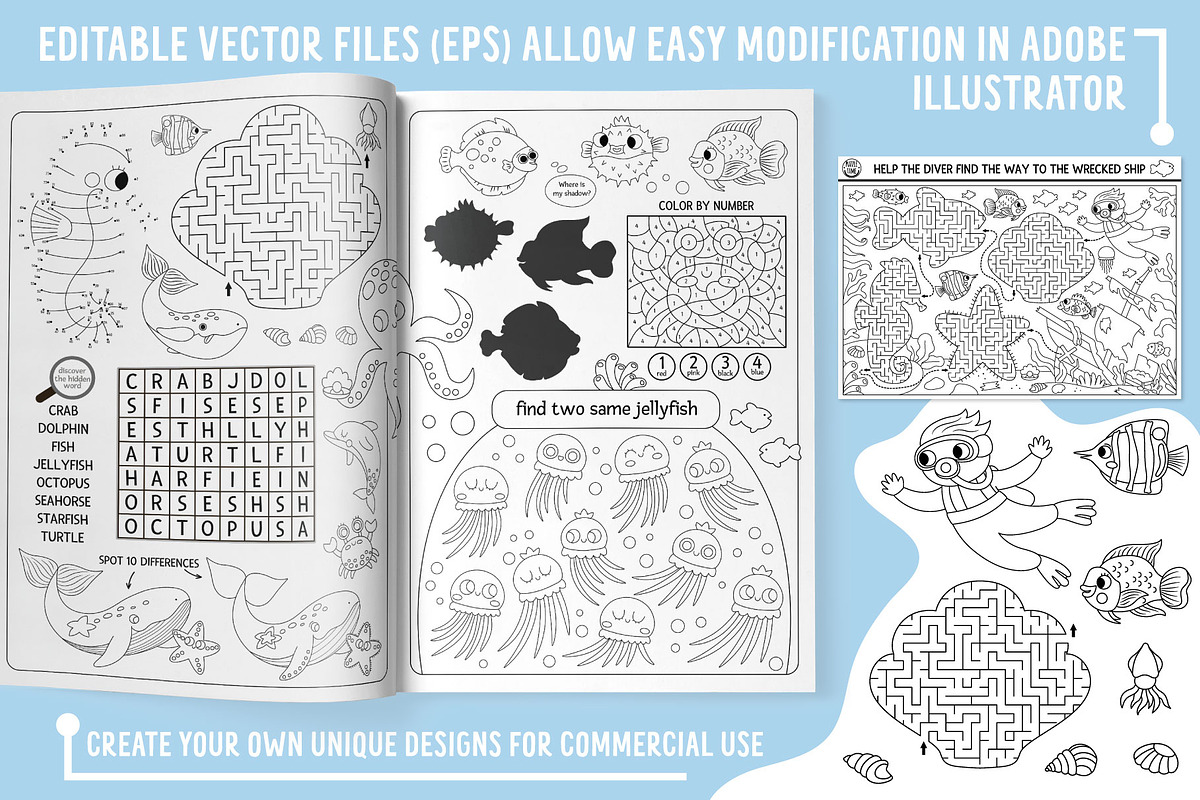 Under the sea coloring games, an Education Illustration by Lexi Claus (Photo 15 of 16)