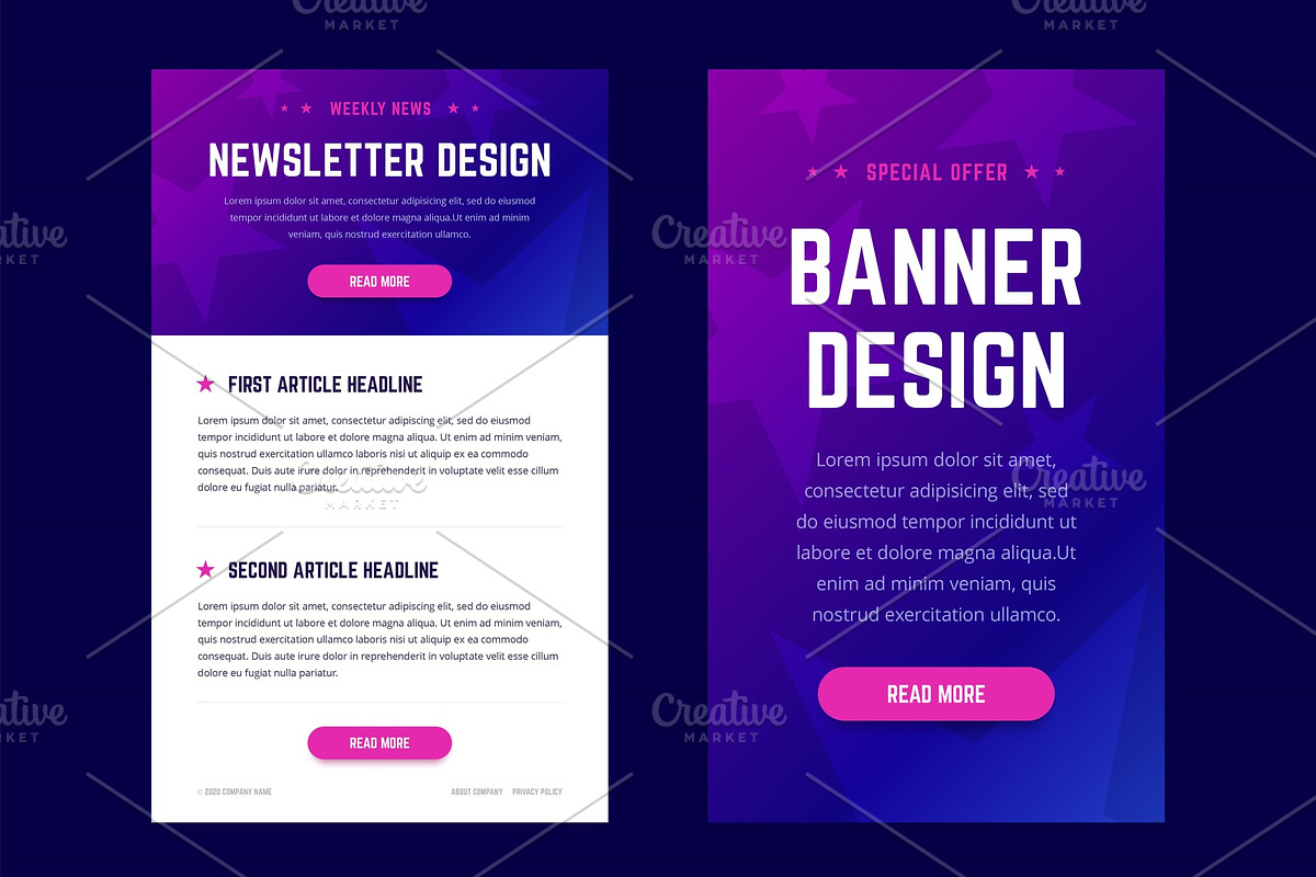 Newsletter, email design template, a Templates & Theme by zaniman