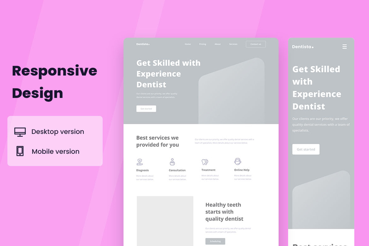 Dentist Clinic Wireframe Website, a Wireframe Template by INSPR STD (Photo 3 of 6)
