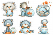 Fishbowl Whimsical Cat Clipart, an Illustration by Daily.Designs (Thumbnail 4 of 5)