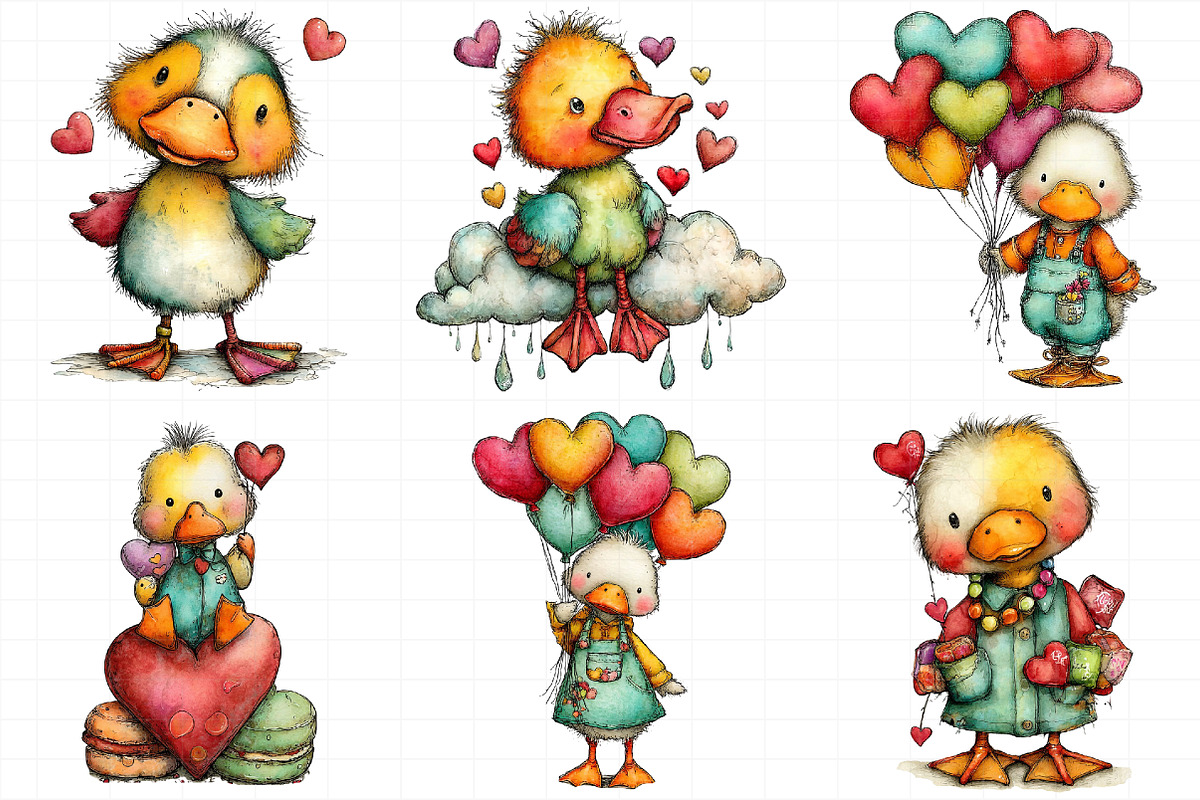 Cute Baby Duck Valentine Clip-art, an Illustration by Daily.Designs (Photo 8 of 8)