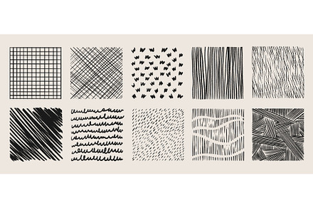 Crosshatch texture patterns set, a Texture Illustration by art PVP - market