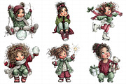 Whimsical Christmas Girl Clipart, an Illustration by Daily.Designs (Thumbnail 5 of 8)