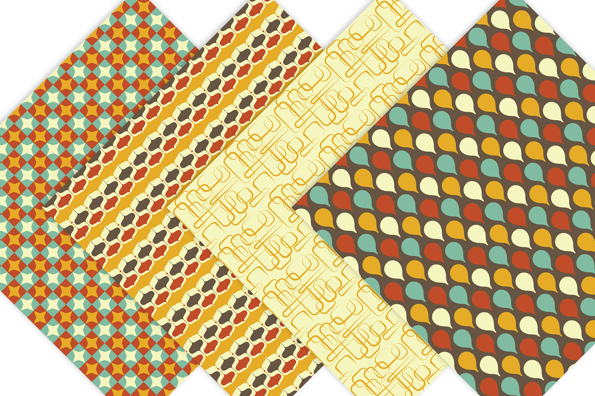 1950's Retro Digital Paper Pack, a Pattern Graphic by Leska's Digitals