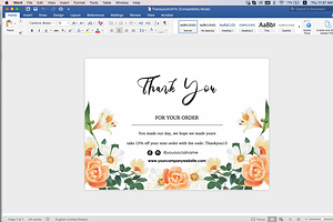 Mini Thank You Card Template ID8