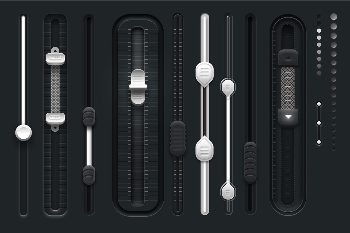 Sliders Scrollbars - Mega UI V1, an UI Kit Template by Giallo (Photo 4 of 4)