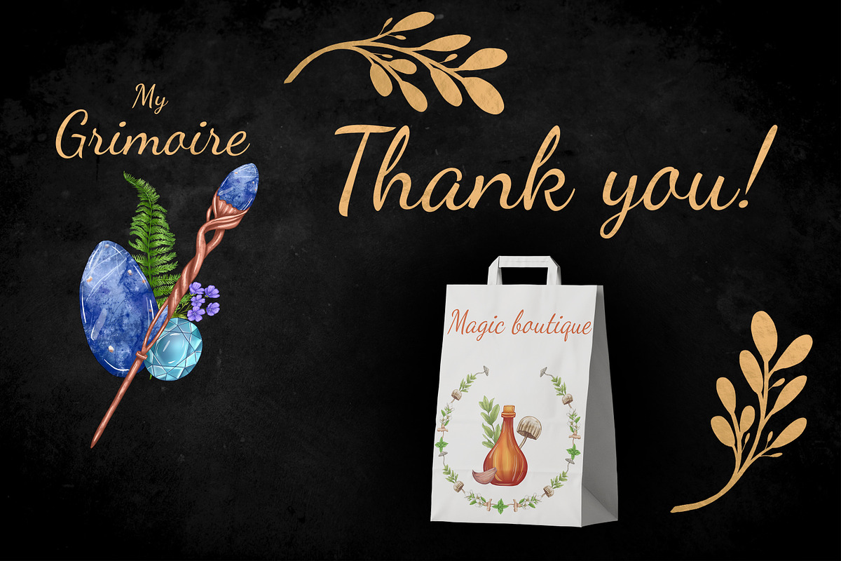 Witch secrets clipart set, an Education Illustration by Mrs.Swan_Design (Photo 8 of 8)