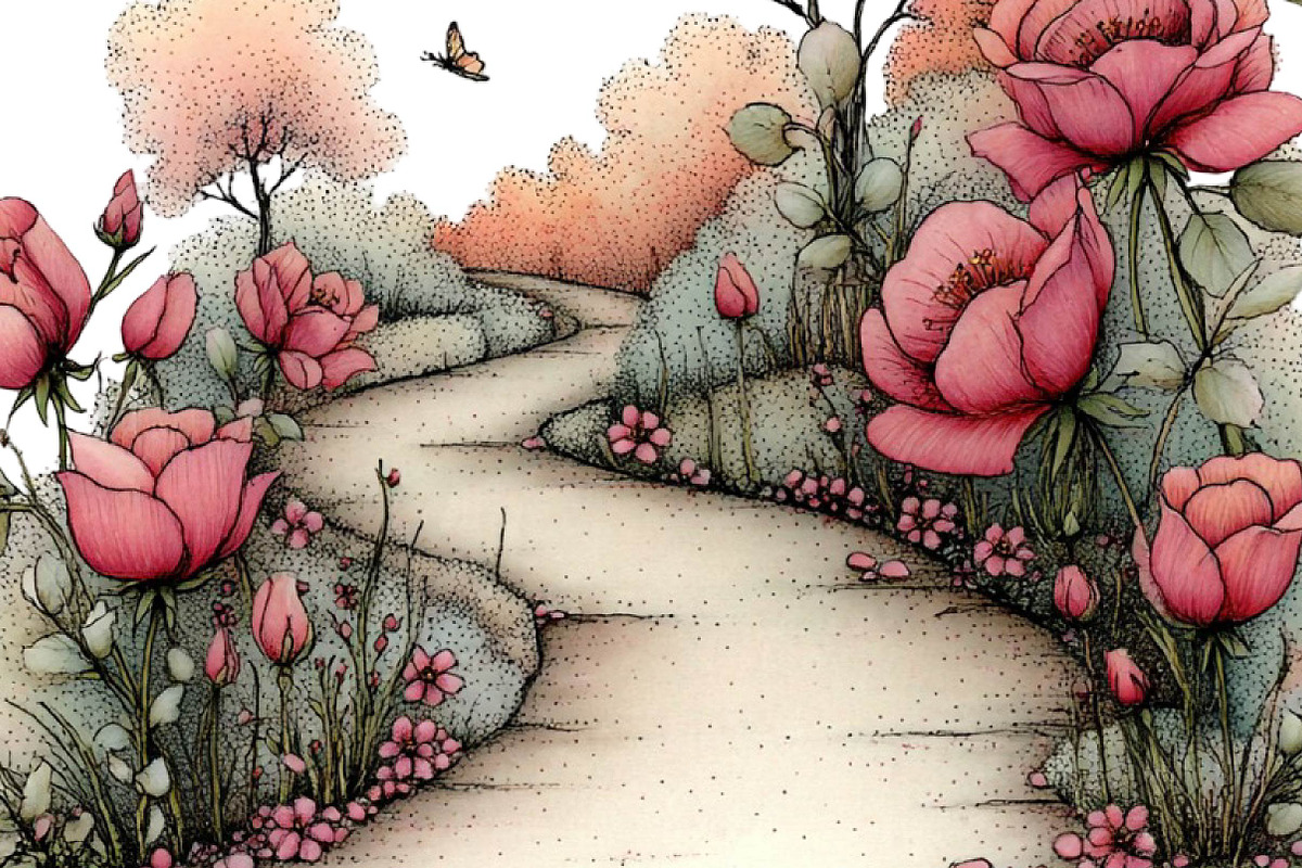 Spring Flowers Pathway Clipart, an Illustration by DreamPrint404 (Photo 6 of 7)