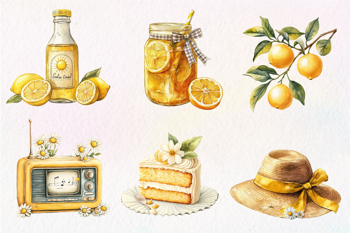 Cozy Yellow Summer Clipart, an Illustration by CreationArt (Photo 7 of 9)