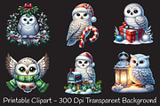 Christmas Snowy Owl Clipart, an Illustration by RobertsArt (Thumbnail 2 of 7)