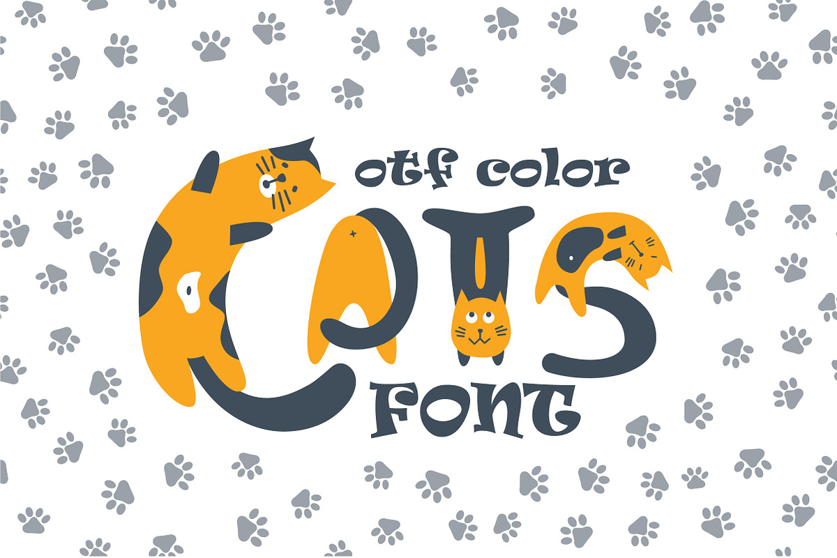 Cats cute OTF color font