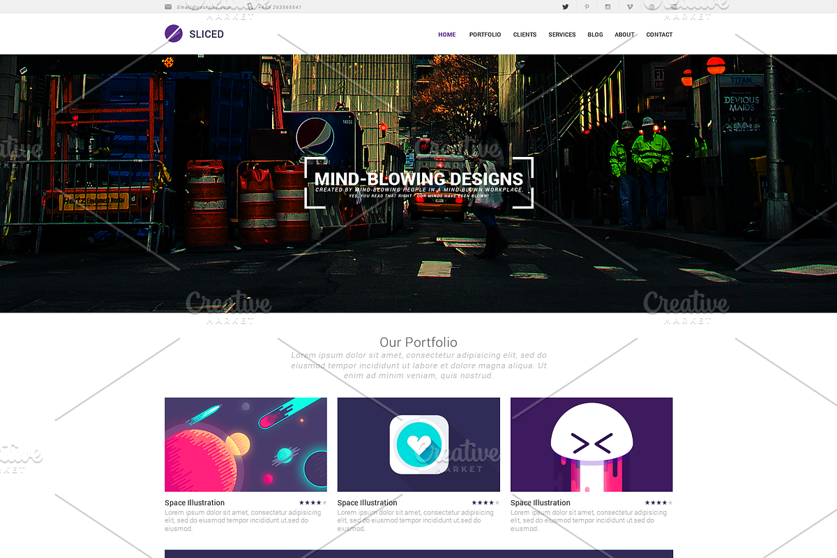 Sliced: PSD One-Page Template, a Landing Page Template by Spuddy (Photo 1 of 4)