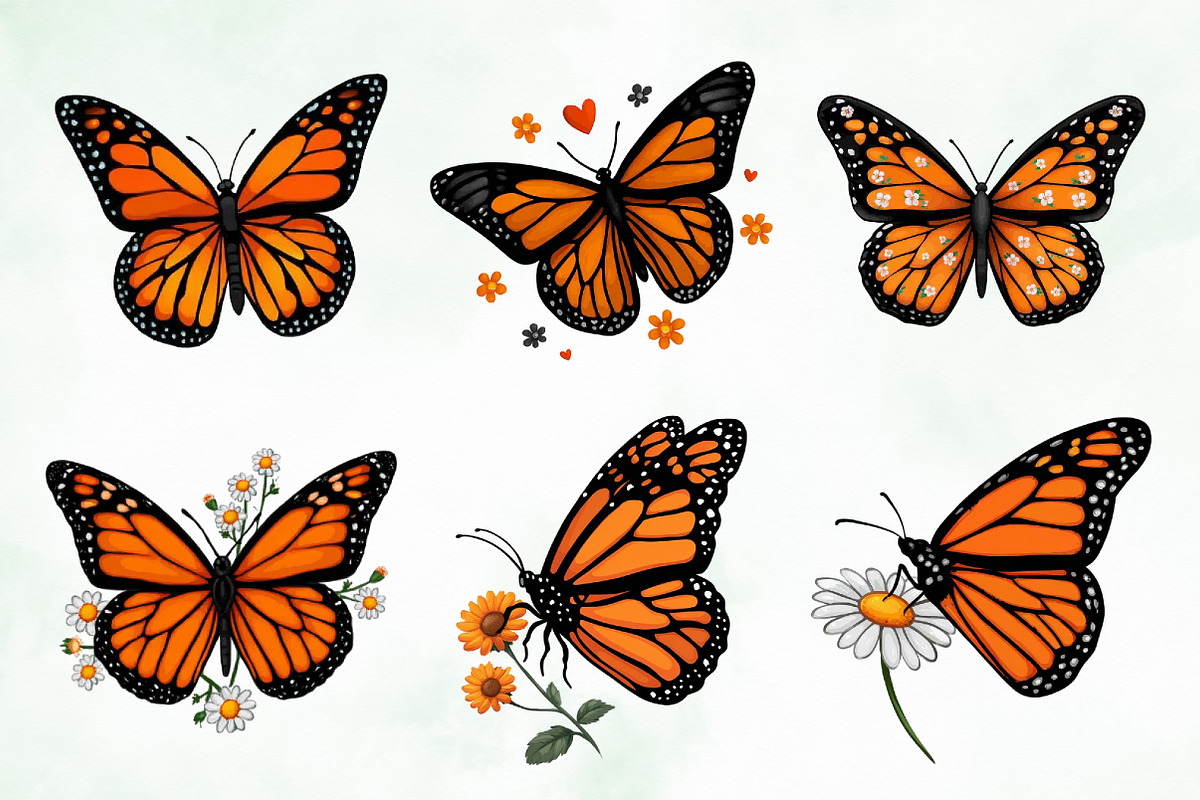 Whimsical Summer Monarch Butterflies, an Animal Illustration by Creative Art (Photo 3 of 8)