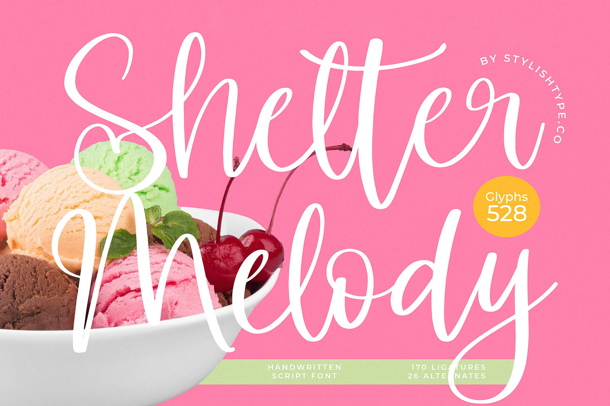 Shelter Melody Handwritten Script, a Script Font by stylishtype.co (Photo 1 of 20)