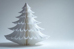 White paper tree for holiday decor, a Photo by Beautiful things