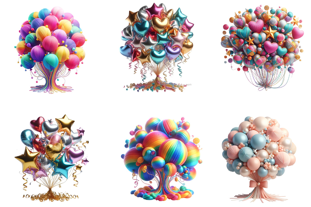 Birthday Balloons Clipart PNG, an Illustration by GatewayDesign (Photo 3 of 3)