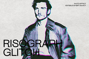 Risograph Glitch Photo Effect, a Layer Style Add-On by dokudokunomi