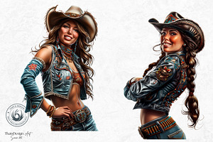 Native Spirit Cowgirls Clipart Set