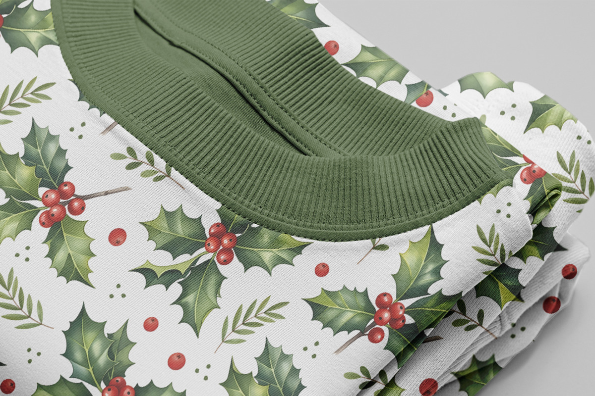 Christmas holly seamless pattern, a Pattern Graphic by Kreeya Art Shop (Photo 2 of 13)