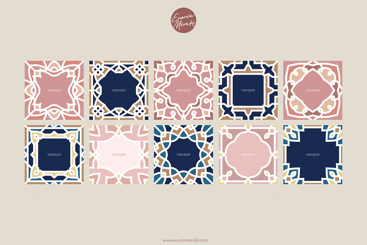 Moroccan Tiles Vintage Backgrounds, a Background Graphic by Euonia Meraki (Photo 3 of 8)