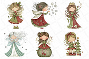 Whimsical Christmas Fairy Clipart, an Illustration by DreamPrint404 (Thumbnail 4 of 6)