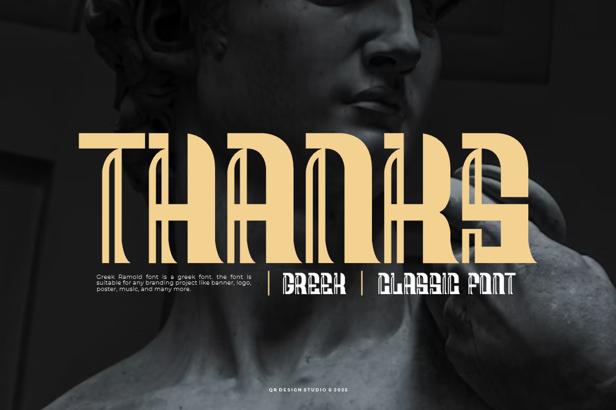 Greek Ramold Font, a Blackletter Font by QR Design Studio (Photo 6 of 6)