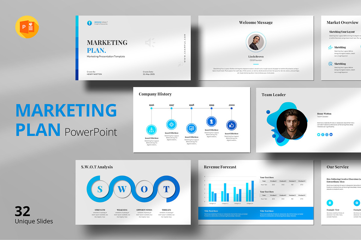 Marketing Plan PowerPoint Template, a Presentation Template by Design Vault (Photo 1 of 5)
