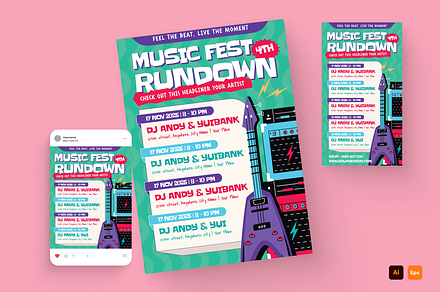 Music Fest Schedule Event Flyer