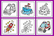 Cute Vehicles Coloring Pages, a Decorative Illustration by Ink Gallery (Thumbnail 3 of 5)