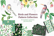 Pattern Collection Birds and Flowers, a Pattern Graphic by OlgaSerbun (Thumbnail 1 of 6)