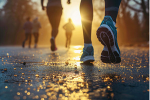 Adults morning run. Generate Ai, a Sports & Recreation Photo by Ylivdesign