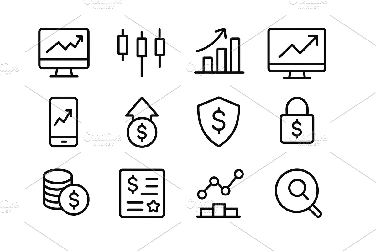 Set of web icons representing, a Finance Illustration by ZinetroN