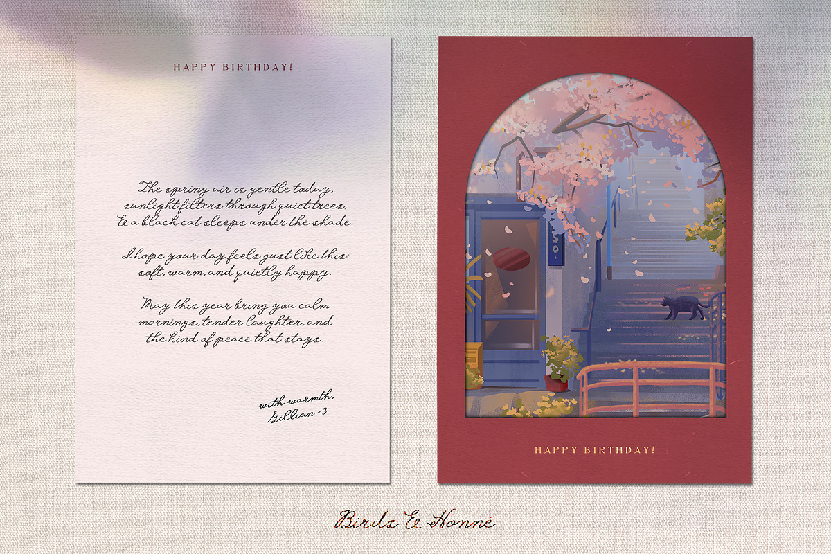 Birds & Honné Romantic Handwritten, a Handwritten Font by Perplexitics (Photo 8 of 10)