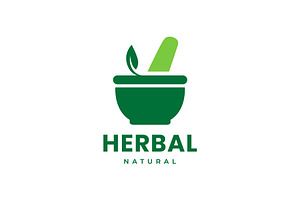 herbal nature medicine bowl  logo, a Branding & Logo Template by devastd